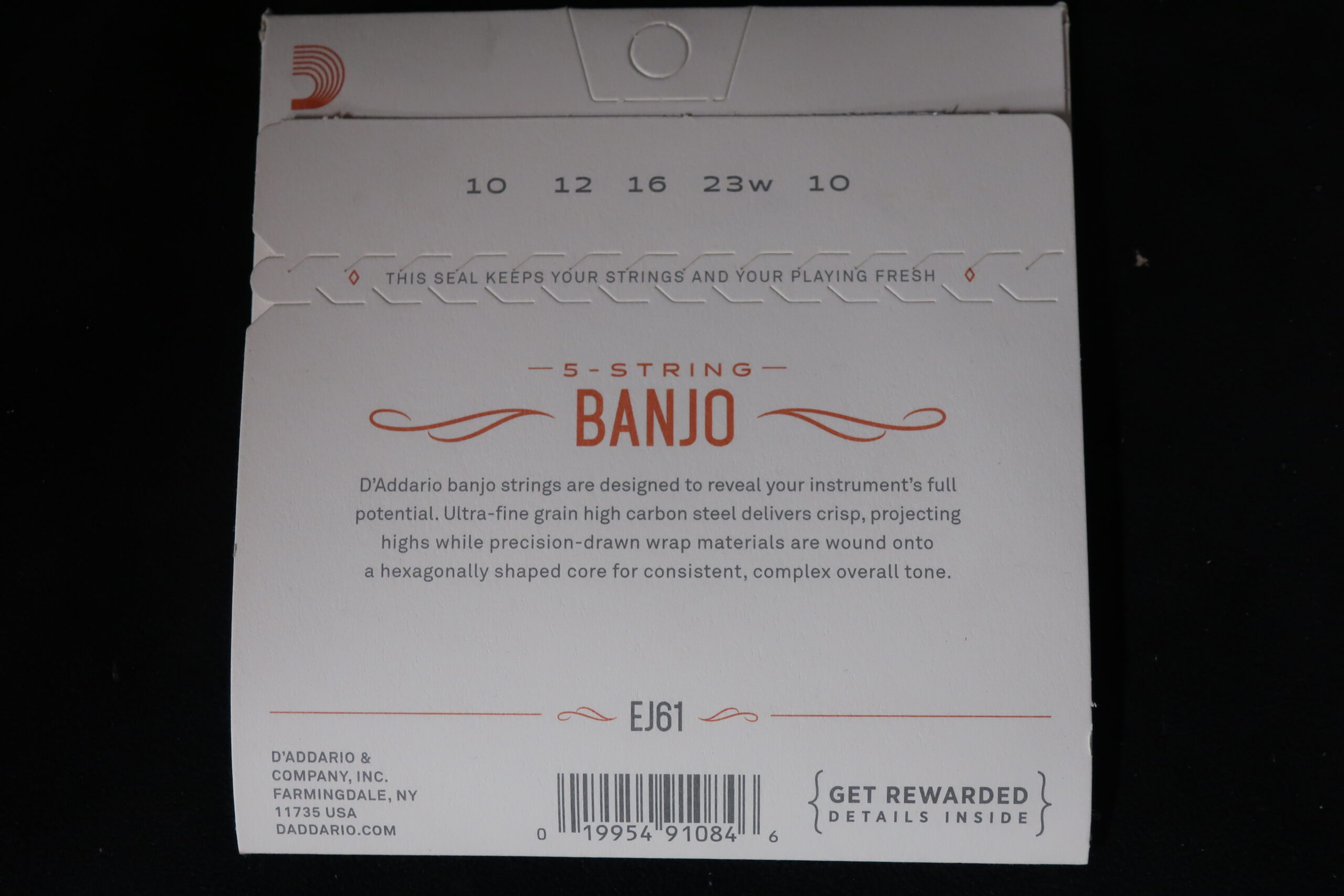 Cordes banjo 5 cordes d’addario EJ61 2